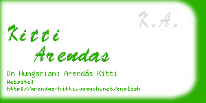 kitti arendas business card
